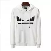 fendi sweat-shirts de designer luxe  hoodie zipper blanc